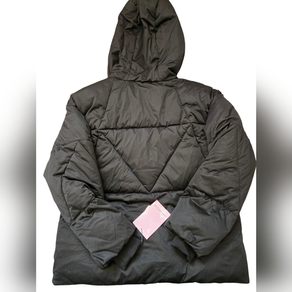 Avec Les Filles New With Tags Black Puffer Jacket with Metallic Bronze Lining. S - Picture 2 of 11